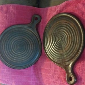 Glazed Pottery Trivets, set of 2